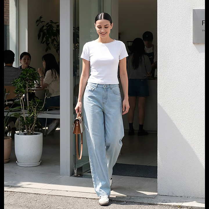 이지데님 와이드 팬츠 라이트블루