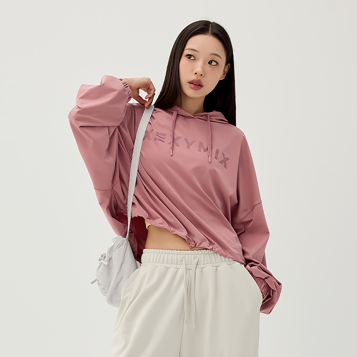 XTFHD50J3 High-Tension Loose-Fit Cropped Hoodie