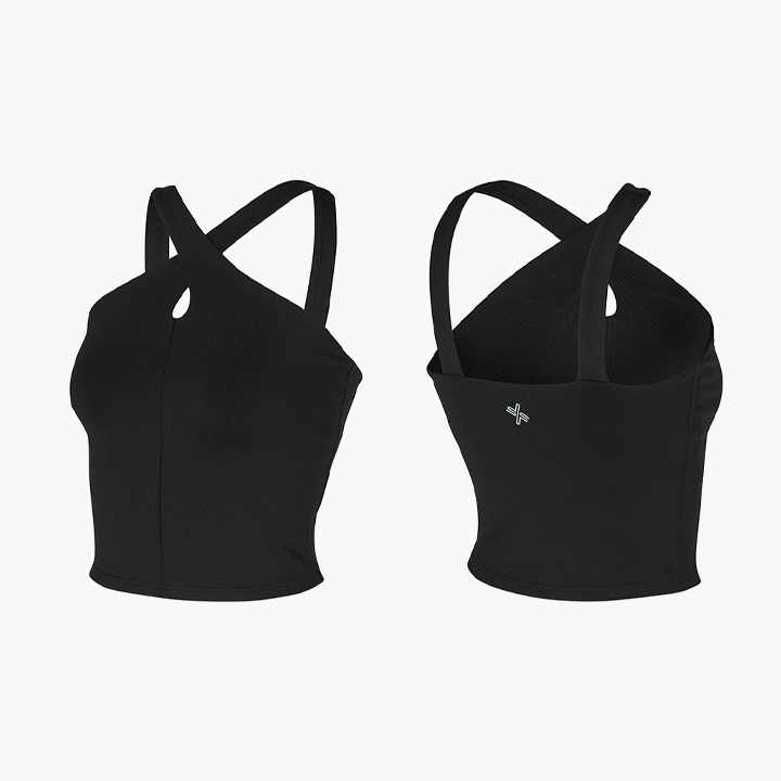 XWFBR17J3 Comfort Fine Cross Neck Crop Top