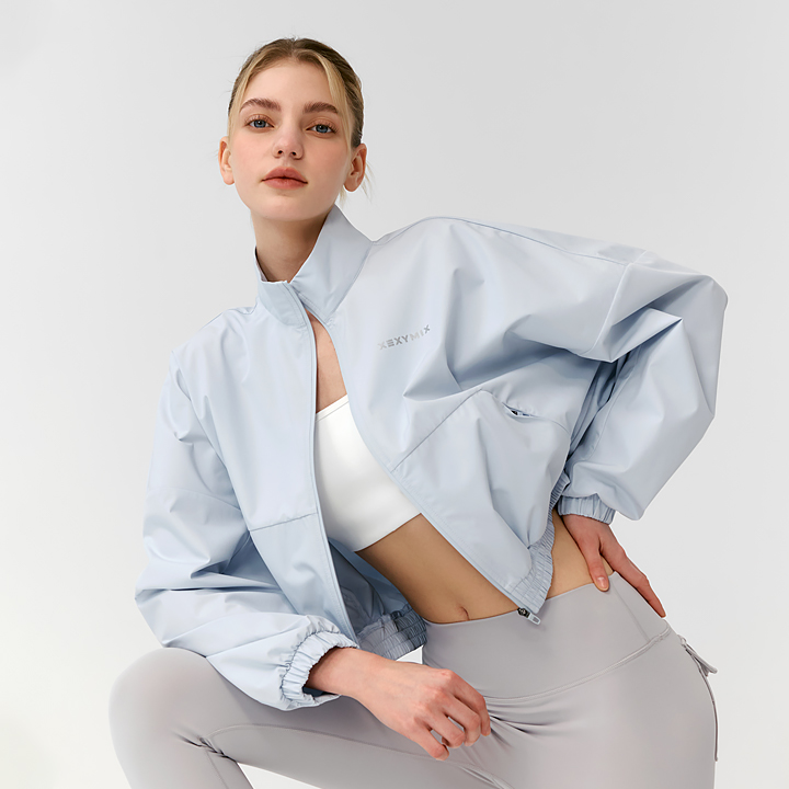 XFK1JL1003 Light Highneck Crop Jumper Icing Blue TOP