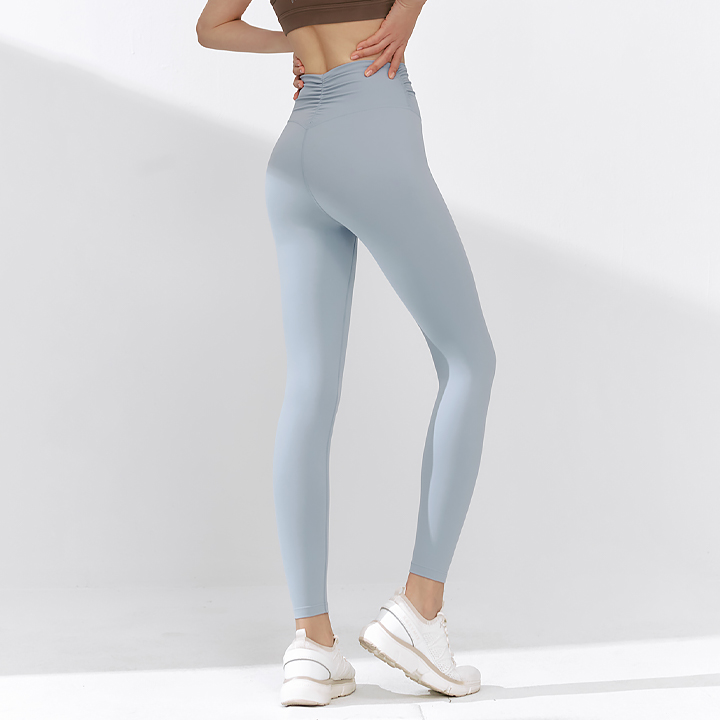 XFK2LL1501 Black Label Signature Power Rise Shirring Leggings Ash Sky BOTTOM