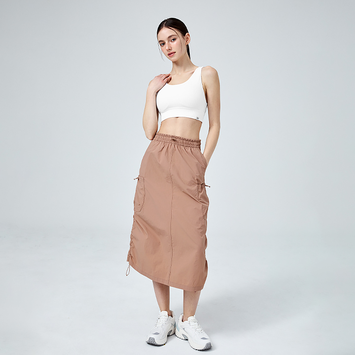 XFK2RK1101 Comfort Utility Cargo Long Skirt Pink Magnet Bottom