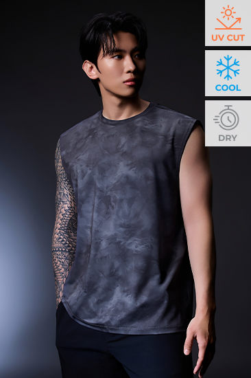 XML2TE1010 RX Men's Ice Feather Tie-Dye Sleeveless Top