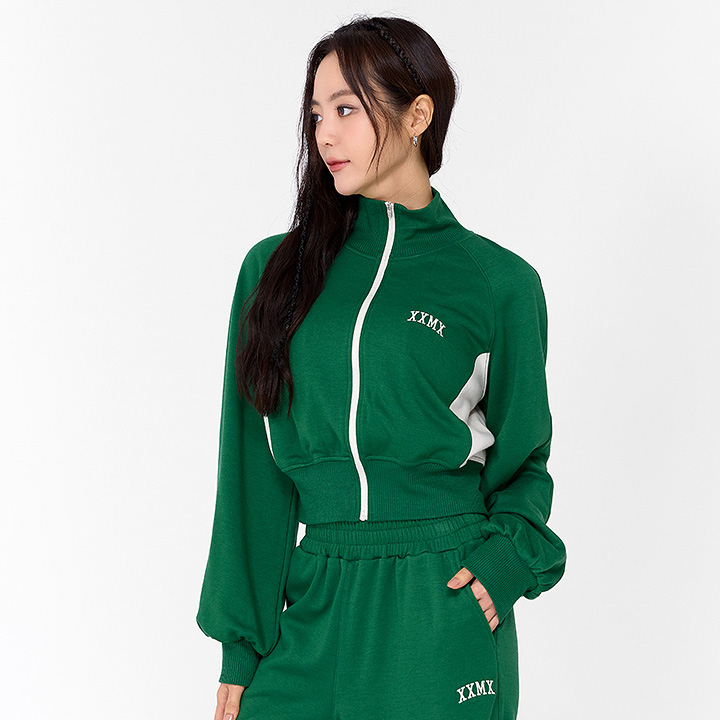 XTFGJ20H3 Mellow color combination Zip up Jacket top