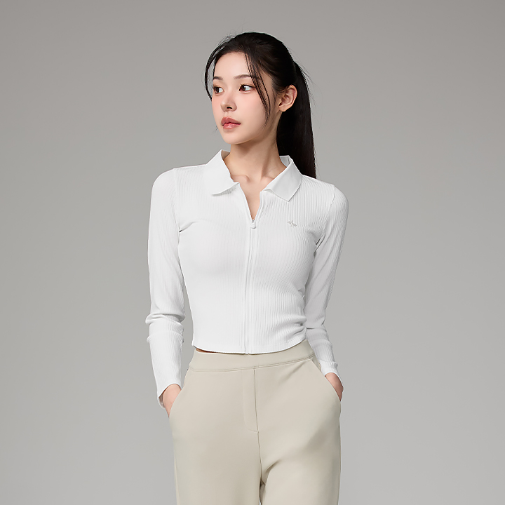 XTFGJ04H3 Soft Corrugated Kara Zip up top