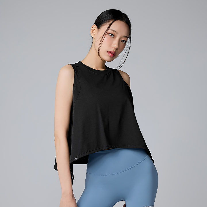 XTFSL03J2 Cotton Blend Slit Sleeveless TOP