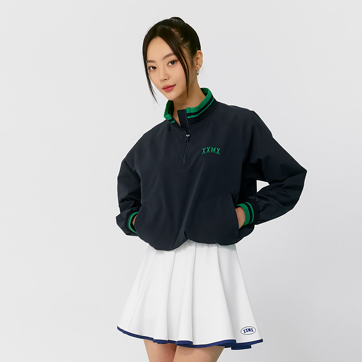 XWFHZ01H3 Key point half-zip anorak top