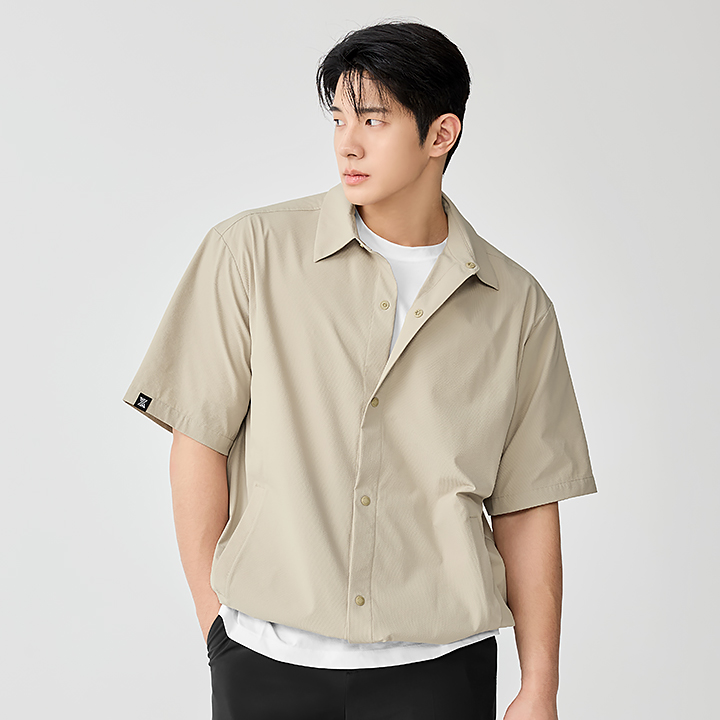 XML2HC1102 Seersucker Men's Short-Sleeve Shacket TOP