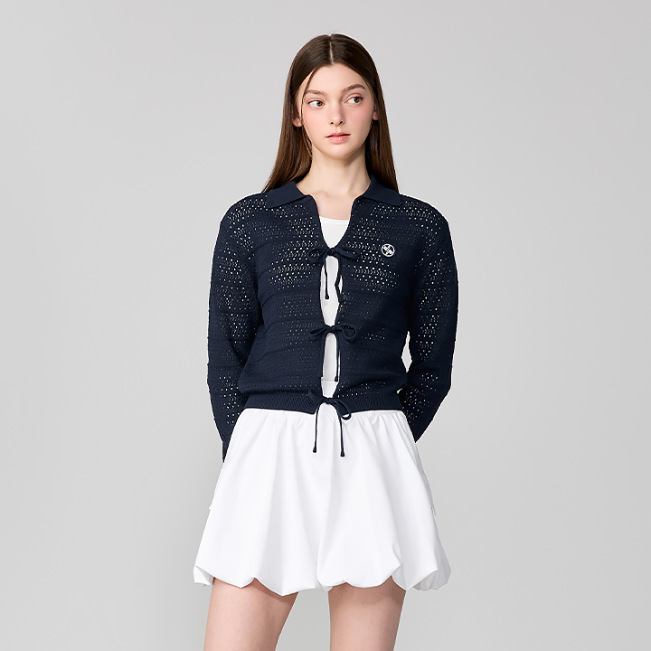 XFL1EC1201 Ribbon Knit Cardigan TOP