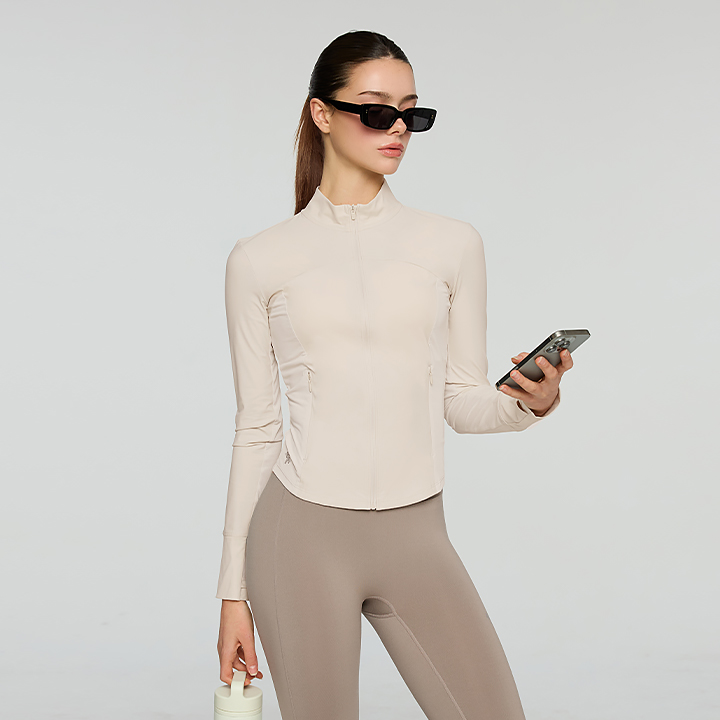 XFL2JL1003 Tricot Mesh Mix Zip-Up Jacket TOP