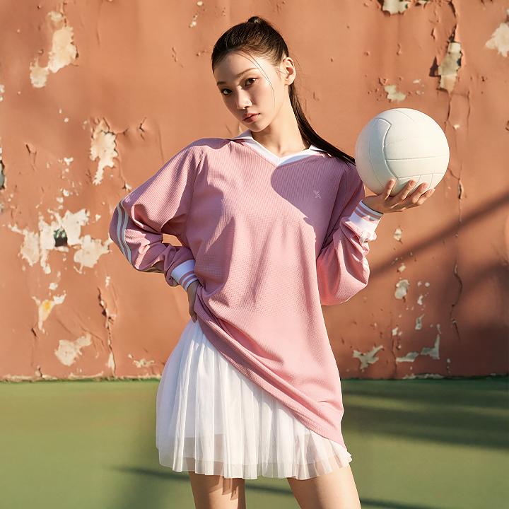 XFL2TL1112 Mesh Trackline Open Kara Long Sleeve TOP