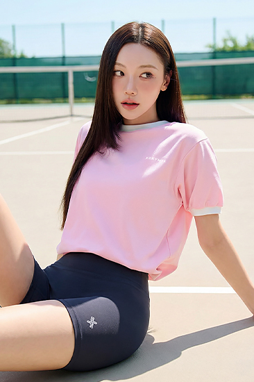 XFL2TS1116 color combination piping string Short Sleeve top