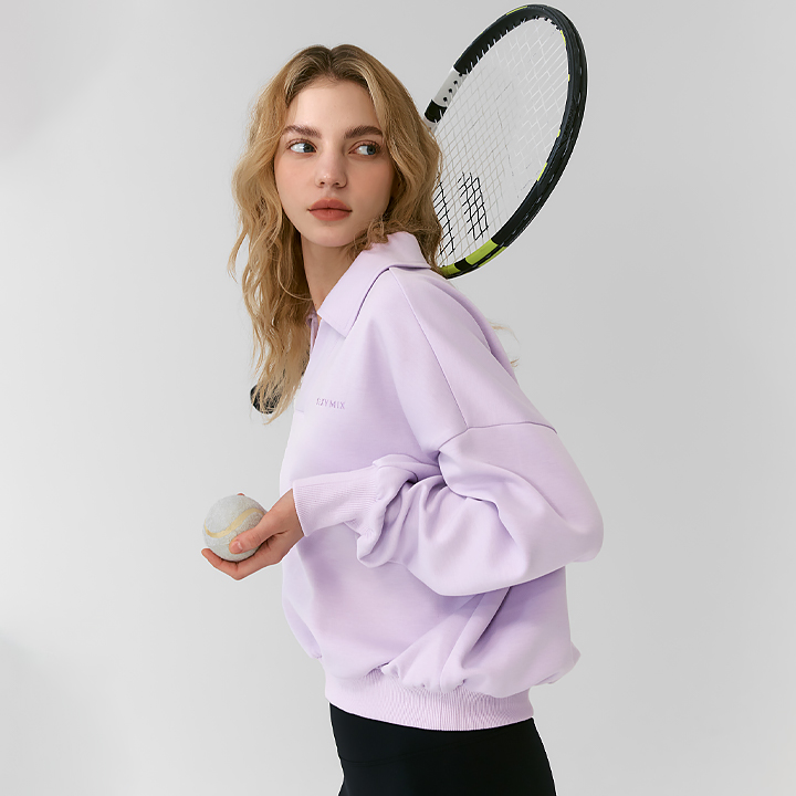 XFK1QL1101 Long Sleeve Crop MTM Bright Orchid Top