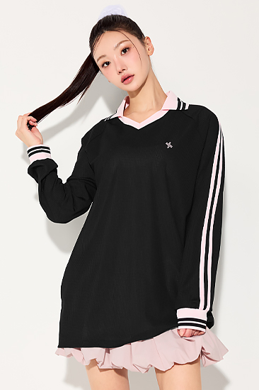 XFL2TL1112 Mesh Trackline Open Kara Long Sleeve TOP