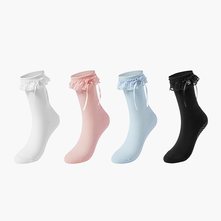 XFL5AM1710 Non-slip lace crew socks ETC