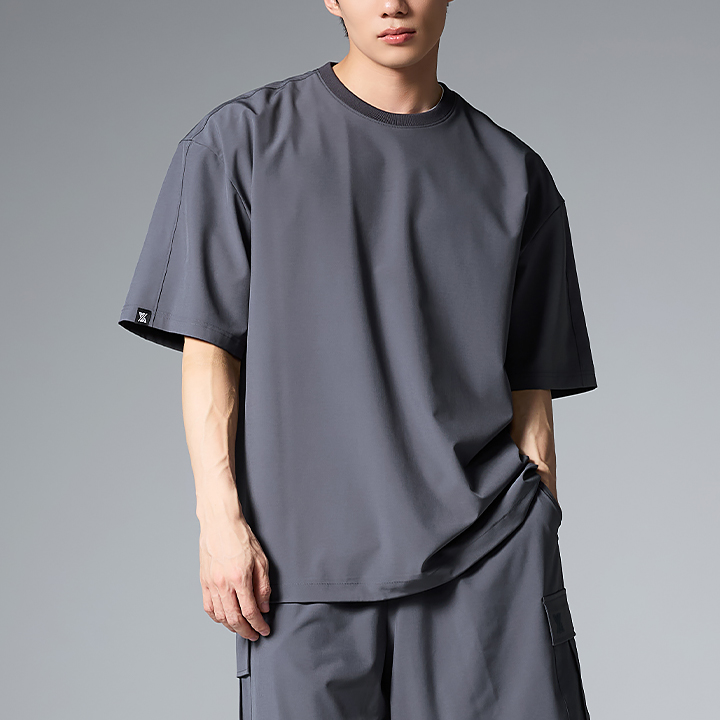 XML2TS1104 Cool Woven Over fit Short-Sleeve TOP