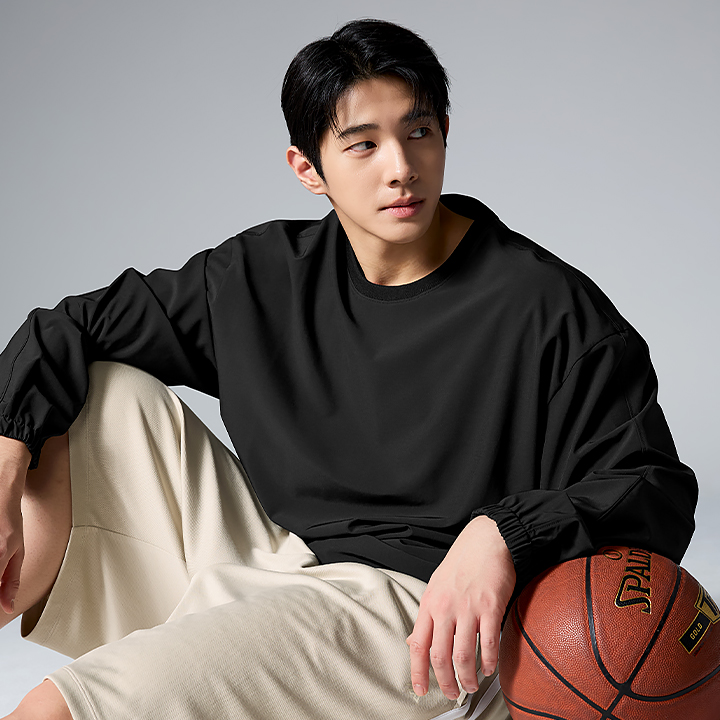 XML1TL1101 Cool Woven Over fit Long-Sleeve TOP