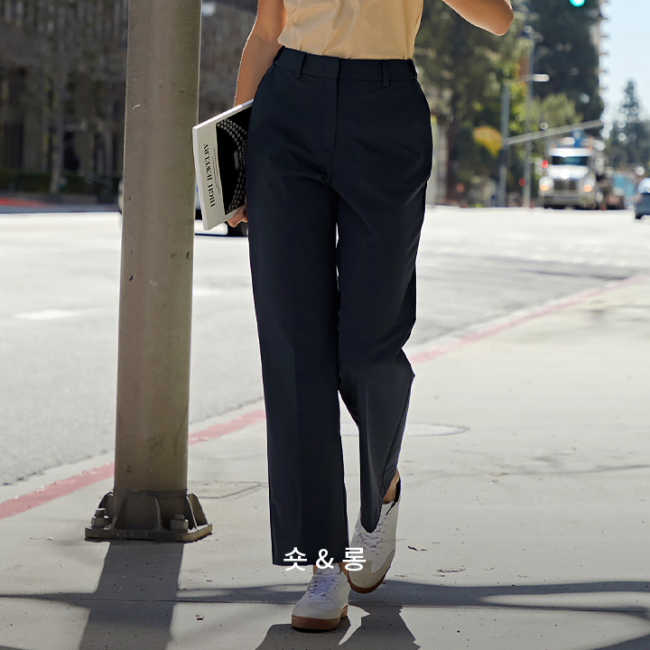 XTFSS01J1_XTFSS02J1 Magic Banding Women's Twill Slacks Lord Navy Bottom