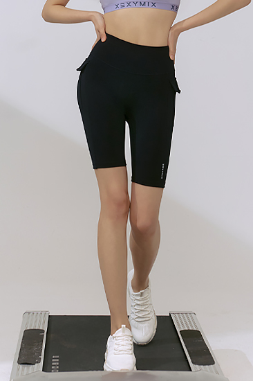 XFK2LS1501 Black Label Signature 360N Out Pocket Leggings 4.5 Length Black BOTTOM