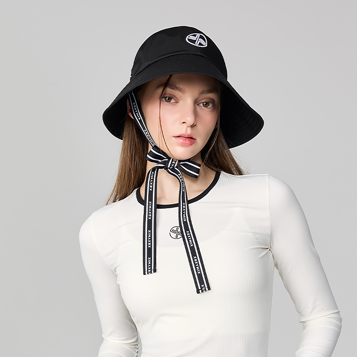 XFL5AC1701 Unbalanced Ribbon Bucket Hat ETC
