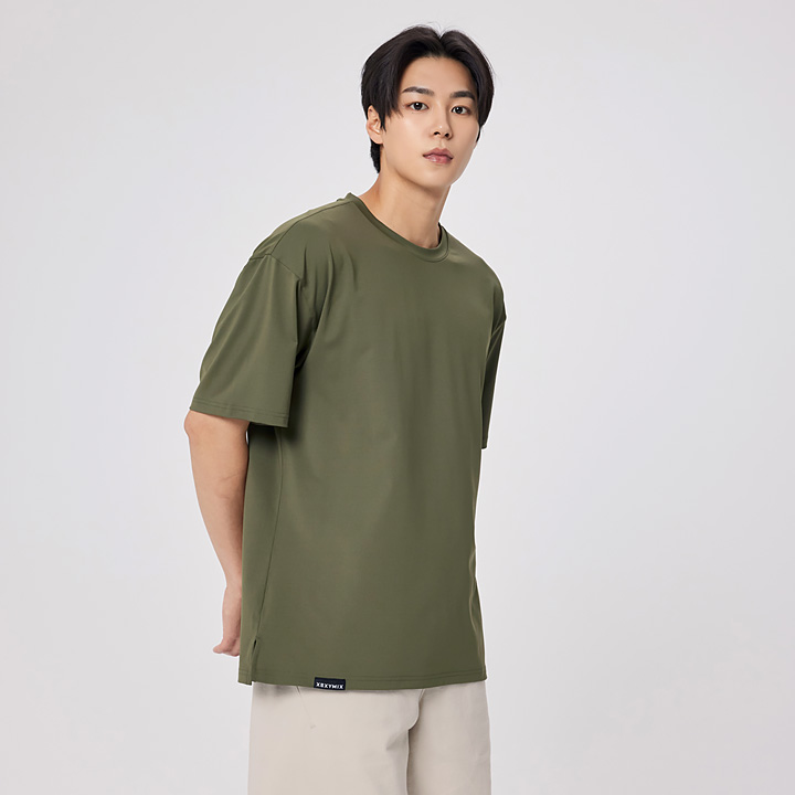 XMMST06H2 Men Ice Feather overfit Shortsleeve Top