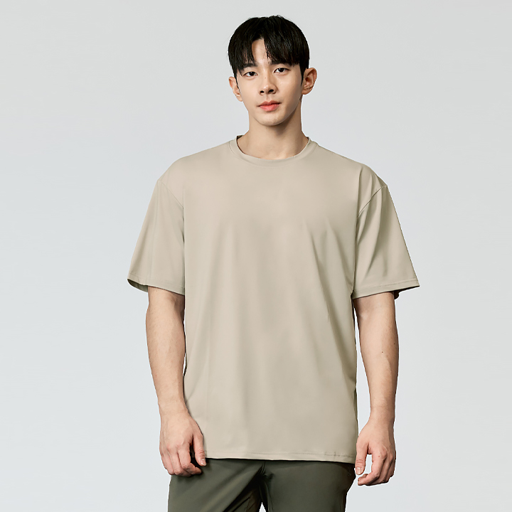 XMMST06H2 Men Ice Feather overfit Shortsleeve Top