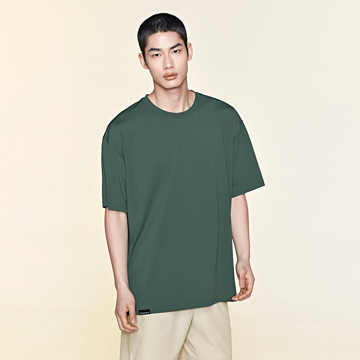 XMMST06H2 Men Ice Feather overfit Shortsleeve Top