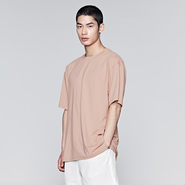 XMMST06H2 Men Ice Feather overfit Shortsleeve Top