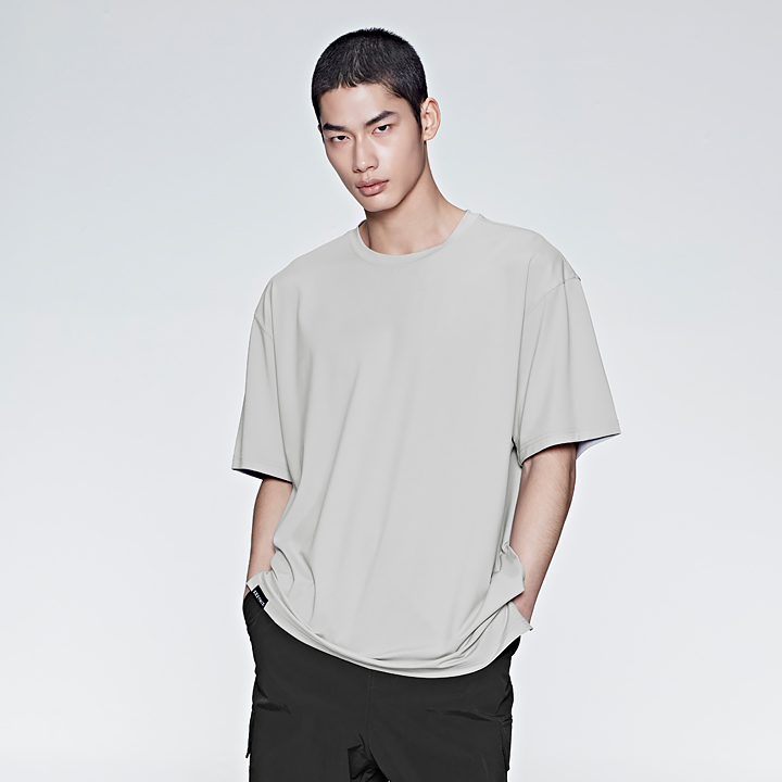 XMMST06H2 Men Ice Feather overfit Shortsleeve Top