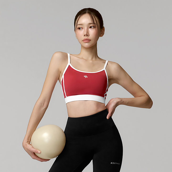 XFK2BR1502 Black Label Signature 360N color combination Bra Top Heritage Red