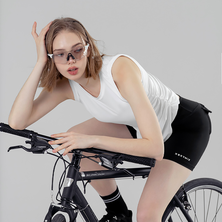 XFK2TE1003 Unbalanced Side Shirring Sleeveless Ivory TOP