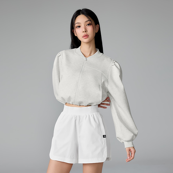 XFL1JL1120 Volume Puff Zip up Jacket Top