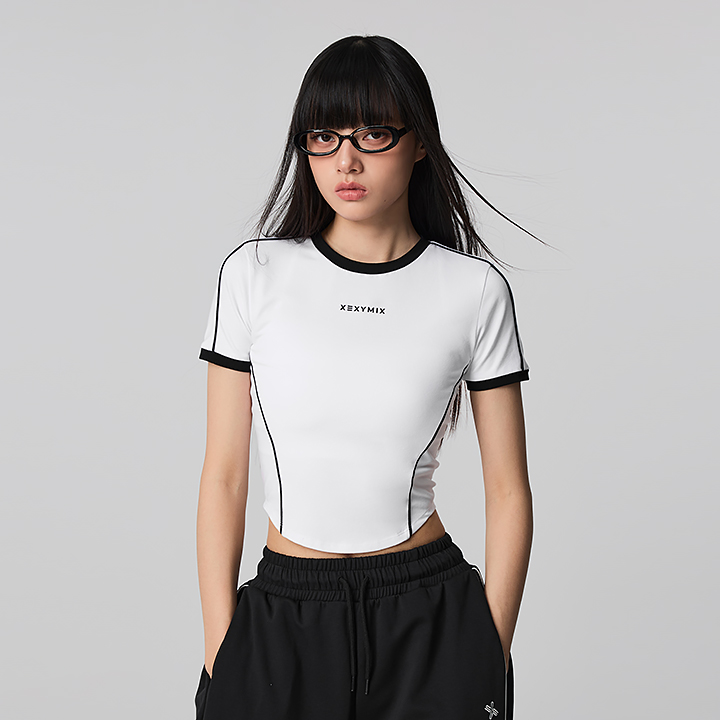 XFL2TS1007 color combination piping key point Short Top