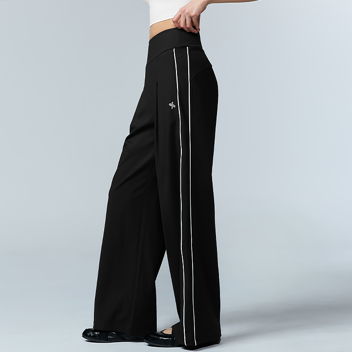 XFL2PT1004 Cooling Comfort Piping Pintuck Wide Pants Bottom