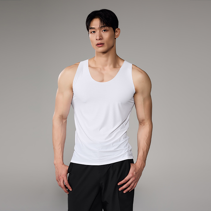 XML5UT2003 Cool Mesh Round Neck Sleeveless Top