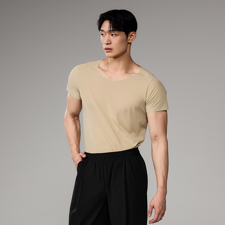 XML5UT2001 Cool Motion Round Neck Short Top