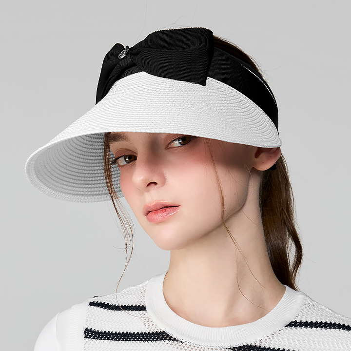 XFL5AC1705 Symbol bowknot raffia visor ETC