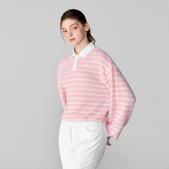 XFL1QL1201 Stripe Polo Long TOP