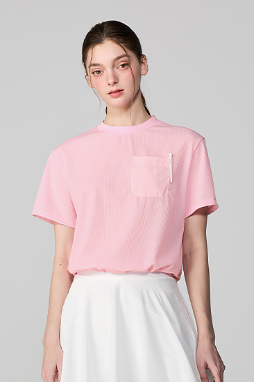 XFK2TS1203 String Mesh Cover-Up Short Sleeve top