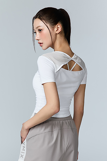 XFL2TS1009 Breathable Mesh Bag Twist Short TOP