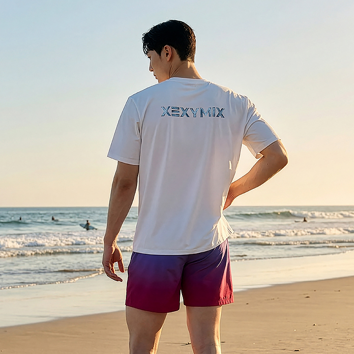 XML2WT1402 Back Logo Short-sleeve Rash Guard TOP