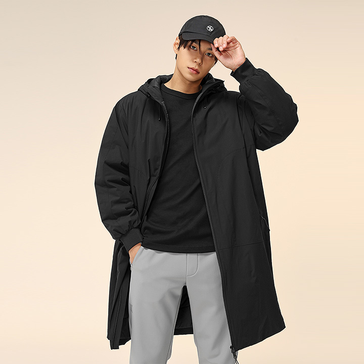 XMMPJ02H4 Stretch Light Long Padding Black Top