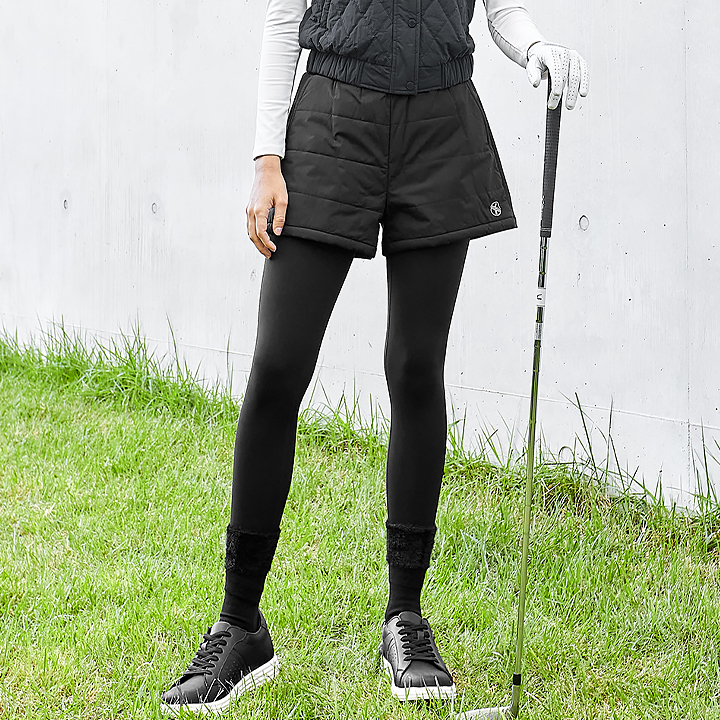 XGFLG02J3 Black Label Signature 360N padded shorts fleece-lined leggings bottom