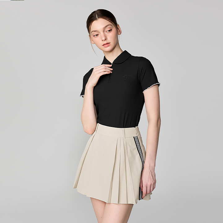 XFL1RK1203 Side color combination Pleats Skirt bottom