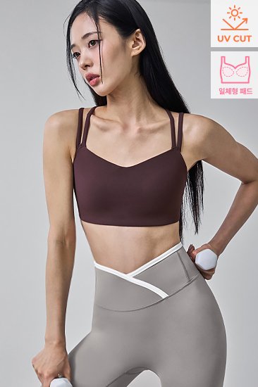 XFK3BR1516 Black Label Signature Power Rise Padded Strap Bra Top