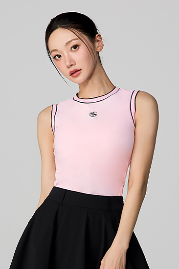 XFL2TE1206 Basic line color combination Sleeveless TOP