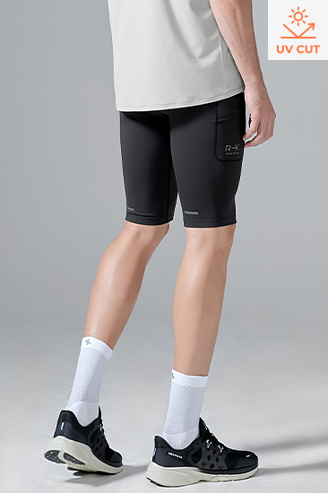 XMK3PS1001 RX Mens Compression Pocket Leggings 5 length Bottom