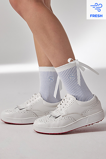 XFK3AM1701 Stripe bowknot crew socks ETC