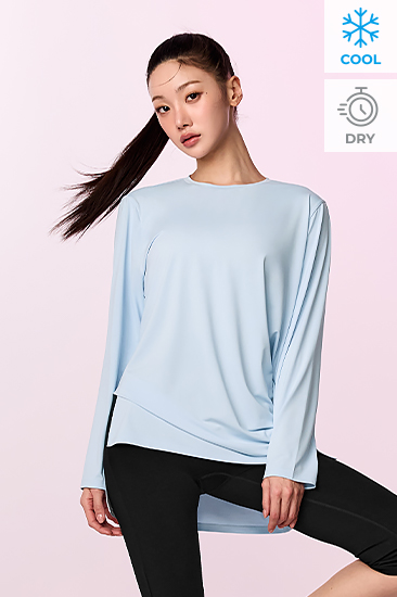 XFK3TL1005 Ice Feather Light Loose Fit Long TOP