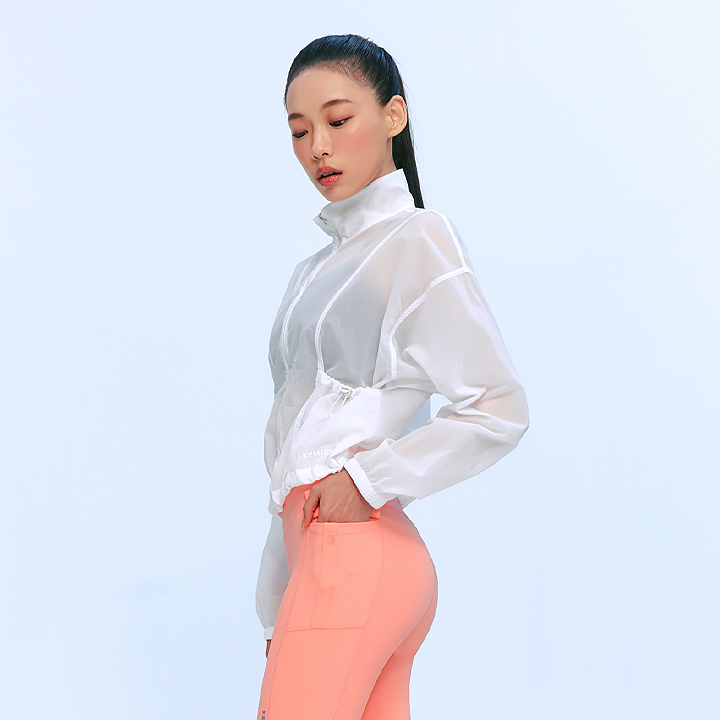 XFK2JL1101 Airy Highneck Crop Windbreak TOP